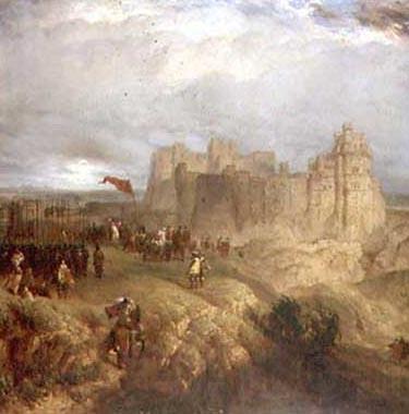Henry Dawson Painting by Henry Dawson 1847 of King Charles I raising his standard at Nottingham Castle 24 August 1642 Norge oil painting art